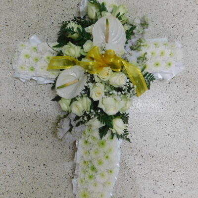 white cross wreath