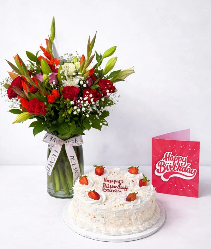 Birthday flowers and cake birthday flowers and cake